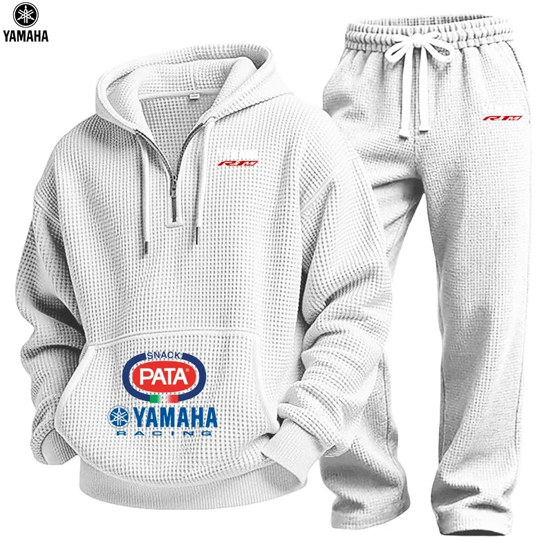 2026 Yamaha Spring/Autumn New Men's Waffle Hooded Sweatshirt Set - Top - Street Vacation Long-Sleeved Casual Fashion Outdoor Dai — image 7