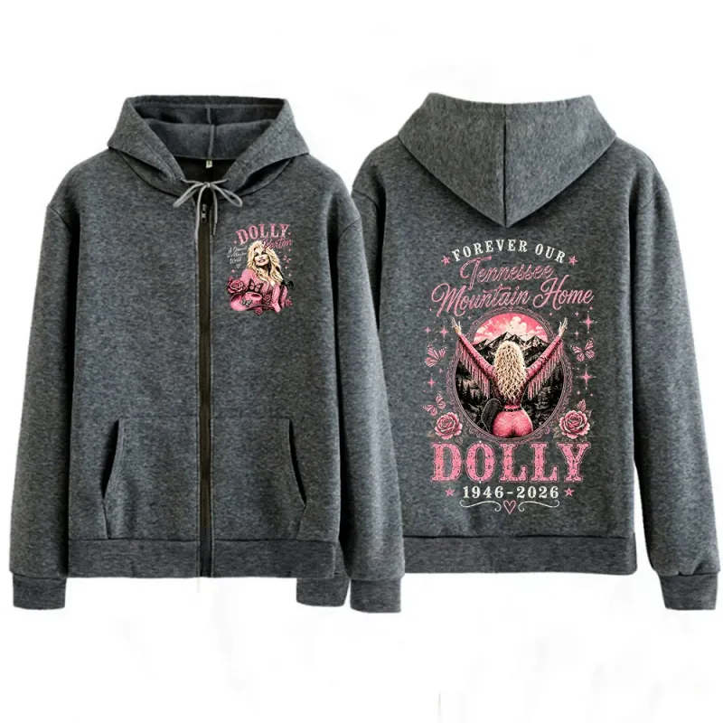 Dolly Parton Tribute 1946-2026 Country Music Zipper Hoodies Men Women Fashion Casual Zip Up Hooded Sweatshirts Jackets Coats — image 7