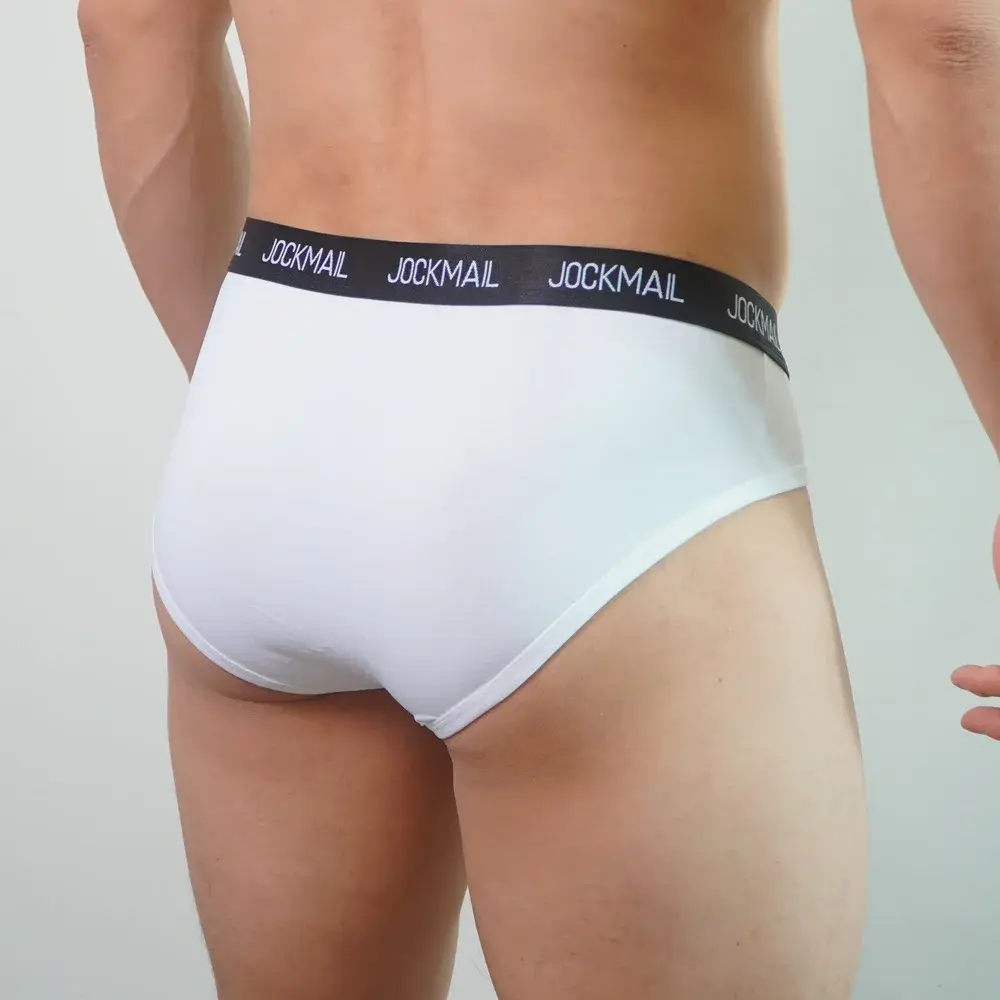 Jockmail Herr Underkläder Låg midja Sexig Brev Sport Andas Sommar Ice Silk Trosor Stor väska Nylon Enfärgad Man Trosor — image 13
