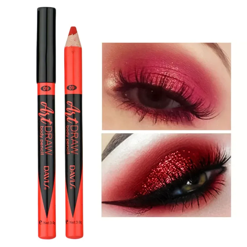Pena Eyeliner Bibir 15 Warna Hitam Biru Multiwarna Metalik Mutiara Glitter Matte Finish Pena Rias Mata Gaya Smokey Punk — image 16