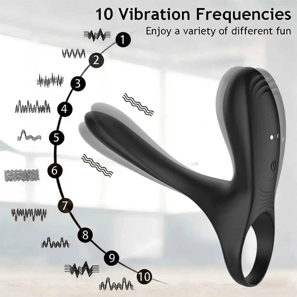Anel peniano vibrador com controle remoto sem fio, estimulação do clitóris, atraso na ejaculação, ampliação da ereção para homens, brinquedos sexuais masculinos — image 2