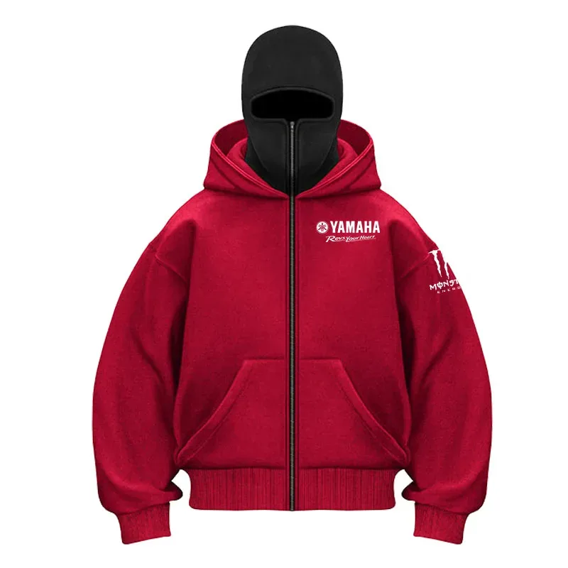 Yamaha Logo gedruckt Baumwolle Radfahren Maske Reißverschluss Hoodie Männer und Frauen Herbst und Winter neue Stil Mode lässig Retro Radfahren Jer