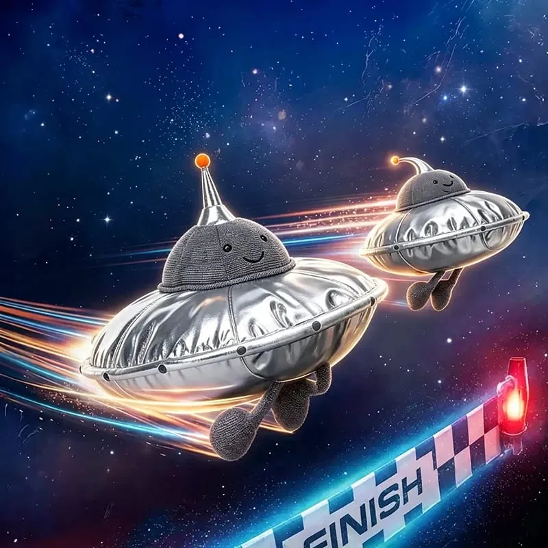 Cute UFO Plush Pillow Silver Metallic Flying‑Saucer Stuffed Toy Soft Alien Spaceship Plush Cushion Space‑themed Home Decor Gift — image 3