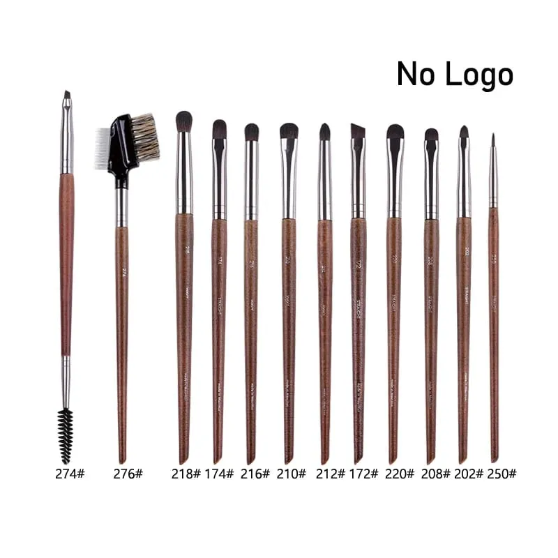 Přírodní dřevo štětce na líčení očí celá sada Pro Crease Eyeshadow Make up kit rozmazání zvýrazňovač obočí Štětec na řasy praktický — image 35