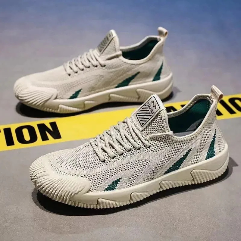 Men Casual Sneakers Breathable Leisure Sports Air Mesh Shoes Versatile Running Soft Sole Men's Trendy Shoes Flat Male Sneakers — image 2