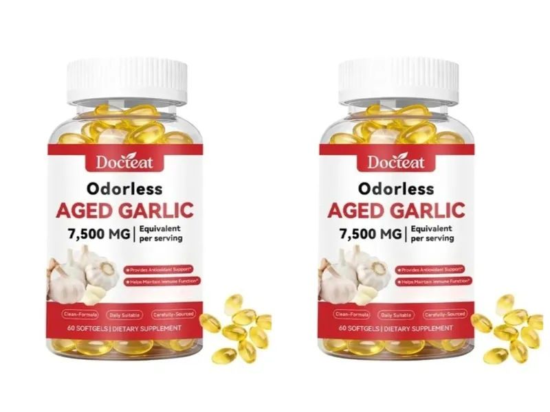 Extrato de alho envelhecido inodoro 7500 mg 60 cápsulas gelatinosas Ajo Envejecido suplemento antioxidante e suporte imunológico cápsulas gelatinosas diárias de alho — image 7