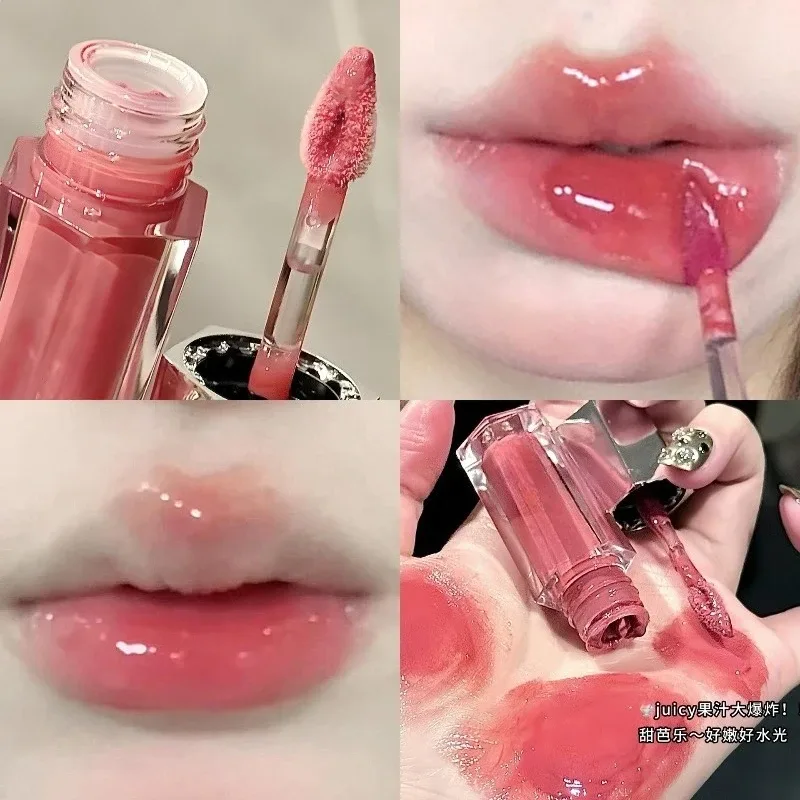 Ice Transparent Brown Lip Gloss Moisturizing Glossy Liquid Lipstick Water Light Glass Mirror Lip Glaze Long-lasting Beauty Lips — image 11