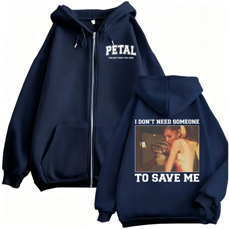 Ariana Grande Petal Core I Don’t Need Someone To Save Jacket Sweatshirts Coats Men Women Casual Cozy High Quality Zipper Hoodies