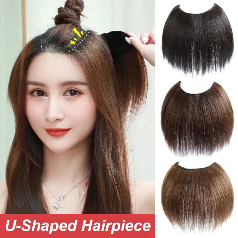 20cm/30cm Invisible Straight U-Shape Part Wig Pad Hairpiece for Women One Piece Clip-in Hair Extension Increased Hair Volume Wig — image 2