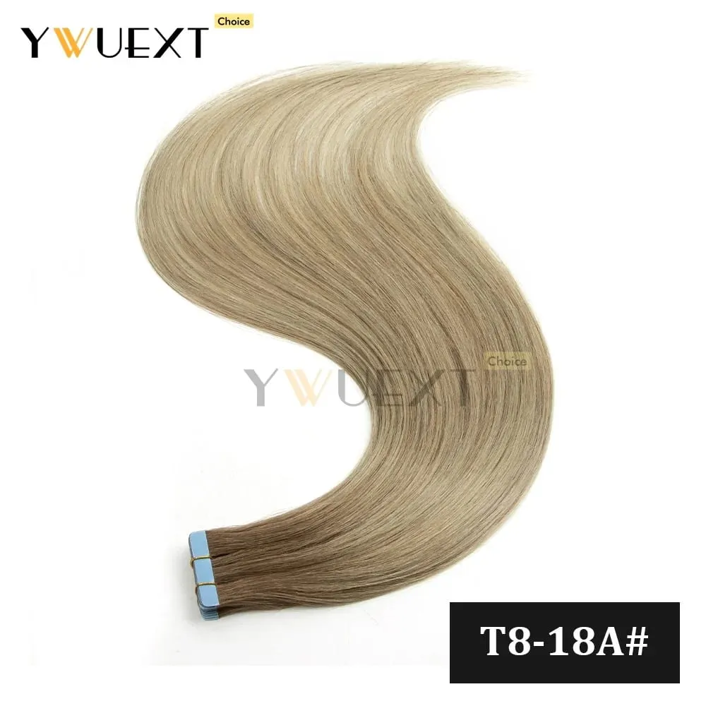 20pcs/Pack Gradient Colors Tape in Human Hair Extensions Add Volume And Length for Women 30g 16-20 inches Salon Quality YWUEXT — image 13