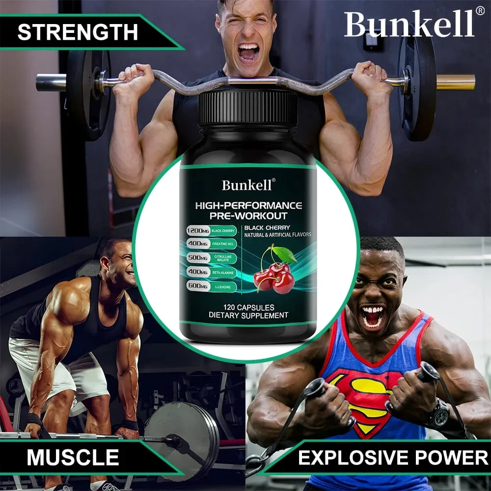 Bunkell předtréninkový doplněk - Aminokyseliny Kreatin HCI Citrulin Malát Beta-Alanin Pro zlepšení sportovního výkonu — image 6