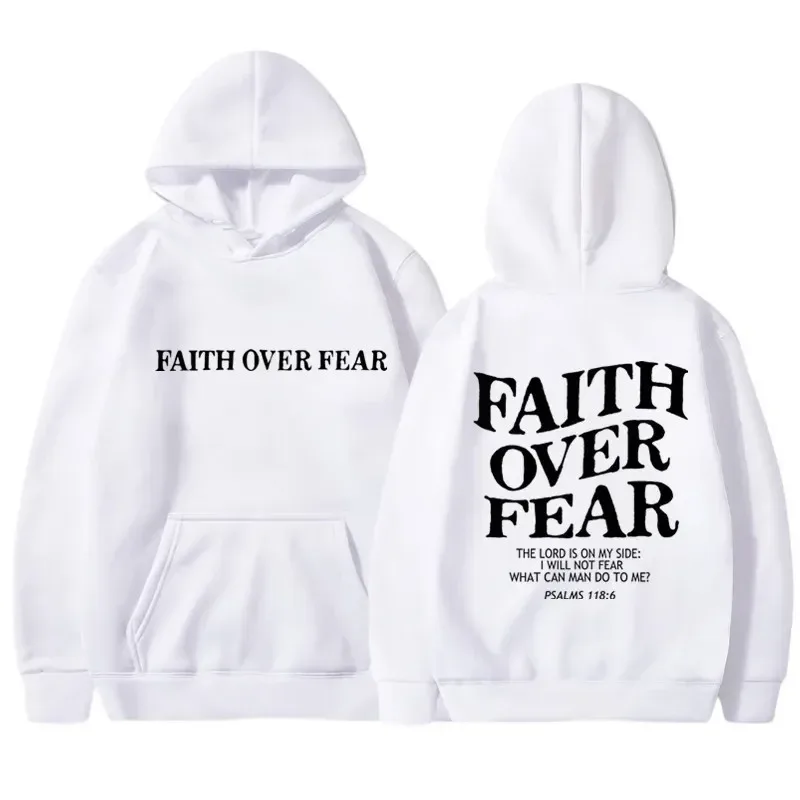 2026 new FAITH OVER FEAR Print Hoodies Eco Soft Fabric Men Women Casual Long Sleeve Hooded Sweatshirt Hip Hop Harajuku Y2k — image 9