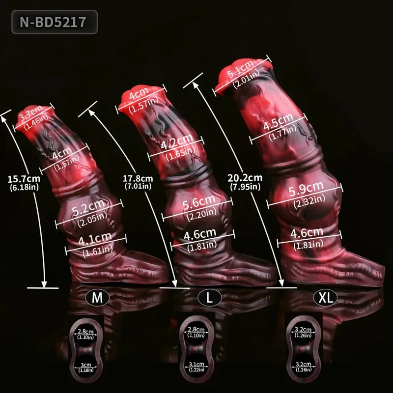 Large Horse And Wolf Penis Sleeve Closed Cock Sheath Sex Toy For Men Penis Enlargement Delay Ejaculating M L XL Size
