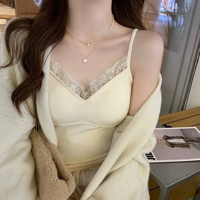 蕾絲背心女可愛吊帶背心性感白色短版吊帶背心女韓版無袖黑色背心夏季2025風騷2000年衣服