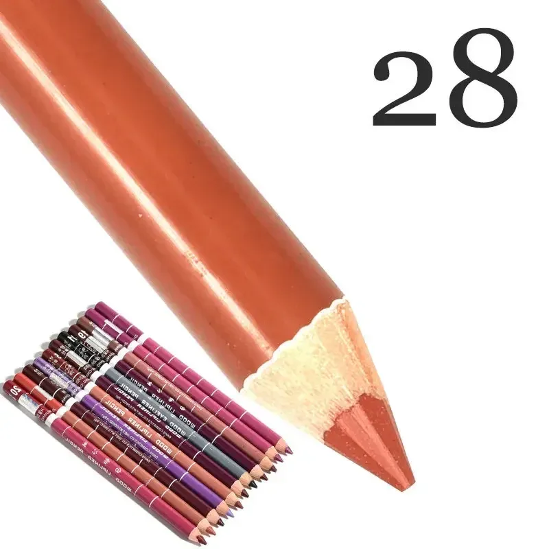 28Color Antifouling Lip Liner Professional Lipstick Pen Precise Waterproof Lip Outline Pencil Lip Makeup Lasting Eyeliner Creamy — image 34