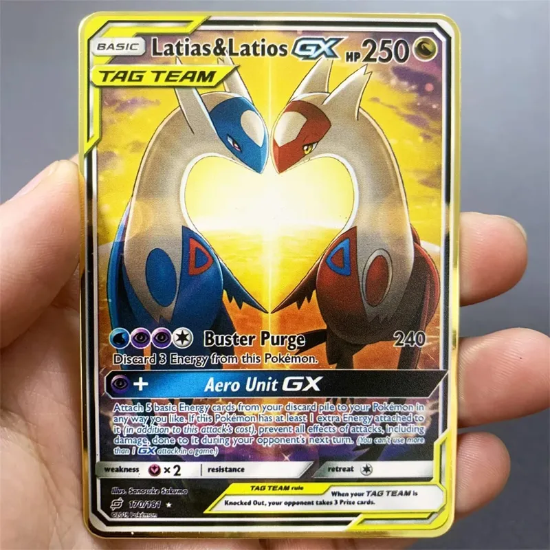 Kartu Pokemon Logam Inggris DIY Arceus Mewtwo Charizard Pikachu Besi Mengkilap Pokémon GX Vmax EX Hadiah Mainan Kartu Koleksi Anak-anak Permainan — image 28