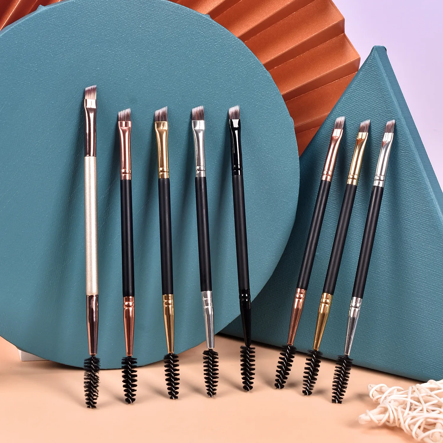 20pcs แปรงคิ้วฉลากส่วนตัวขนตาหวีแปรงแต่งหน้า Dual Ended มุม Spoolie 2 in 1 Lash Eyebrow แปรงจำนวนมาก — image 6