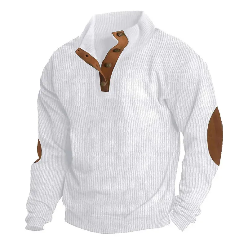 Men's Cargo Sweatshirt American Splicing Patch Pullover Men's Outdoor Jacket Corduroy Casual Long Sleeve Sweatshirt — image 10