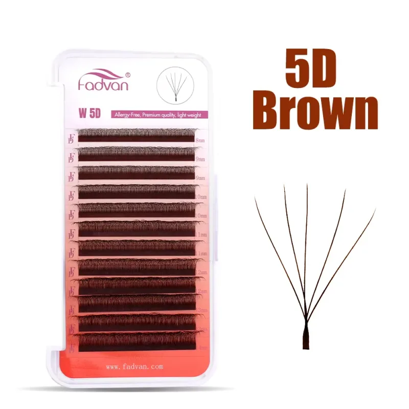 Fadvan 5D W Shape Lashes Đen/Nâu 5D Soft Faux Mink Mở rộng lông mi 12Rows 5D Fan Lashes Nhà cung cấp — image 5
