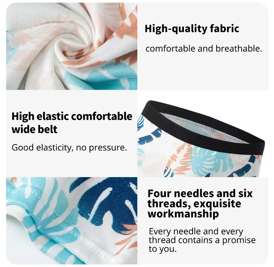 4-Piece Men'S Fashionable At Charming Flower Underwear Komportable At Breathable Crotch Boxers Mga Teenager Plus Size Underwear. 3256807037417234 — image 2