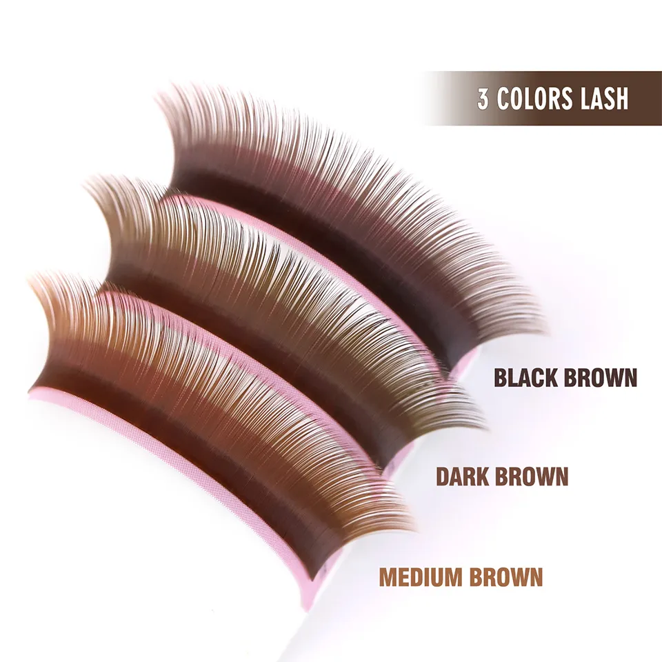 New Style Dark Brown Light Brown Individual Eyelashes 0.05 0.07 C D J L M Curl Color Soft Natural False Eyelashes Makeup Cilios — image 2