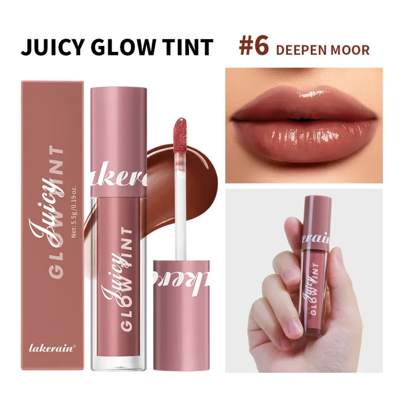 Juicy Glow Lip Tint Mirror Shine Lip Gloss Idratazione profonda Idratante rugiadoso a lunga durata Trucco per labbra colorato ad alta lucentezza non appiccicoso — image 12