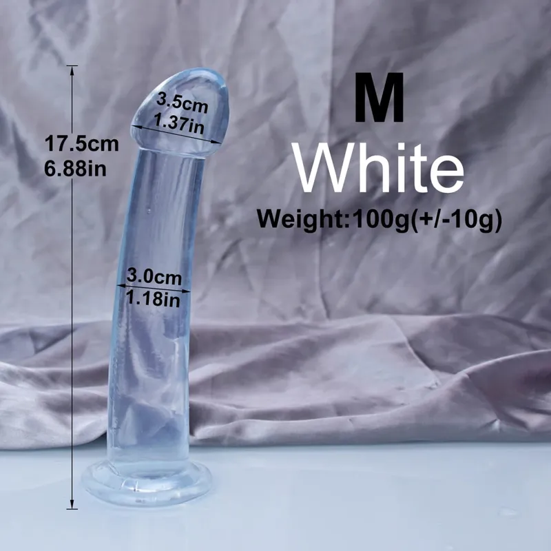 Dengan Harga Murah TPE Transparan Anal Plug Jelly Dildo 4 Ukuran Cangkir Hisap Ayam Vagina Masturbasi Lembut Penis Kecil Wanita Pria Mainan Seks — image 8