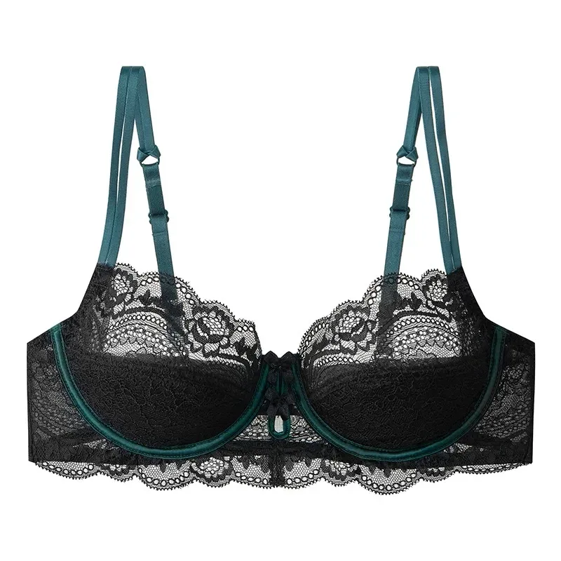 Trendy Lace Minimizer Lingerie Set DE Cup Large Bust Large Size Thin Cup Underwire Anti Sagging Comfy No Show Women Underwear — image 11