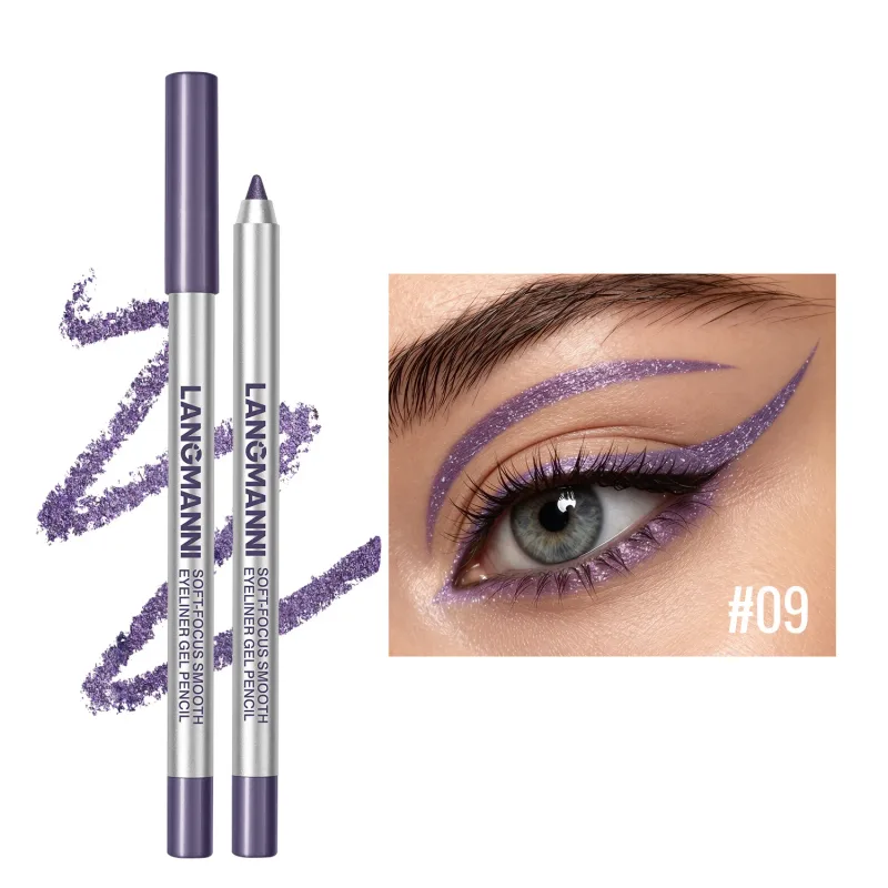 Vandtæt og svedtæt perleskimende skinnende Eyeliner Gel Blyant Langtidsholdbar Glat Let at farver Kvinder Øjenmakeup — image 16