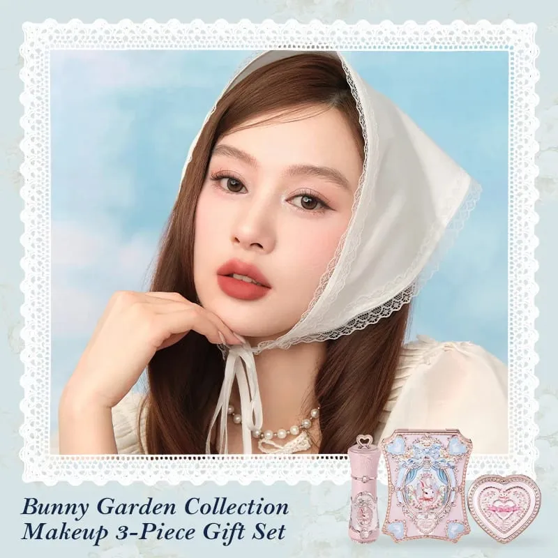 Flowerknows Bunny Garden Collection طقم هدايا مكياج عالي الصباغ لوحة بلسم الشفاه سلسلة مفاتيح مخملية غير لامعة أحمر الشفاه كريم أحمر الخدود مجموعة — image 3