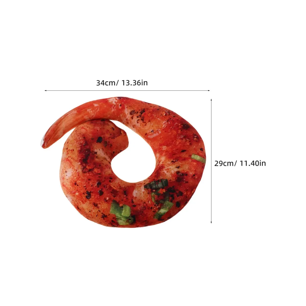 Grilled Shrimp Neck Pillow Realistic Cooked Shrimp Design Soft Hugging Cushion for Travel Home Decor Food Themed Room Novelty