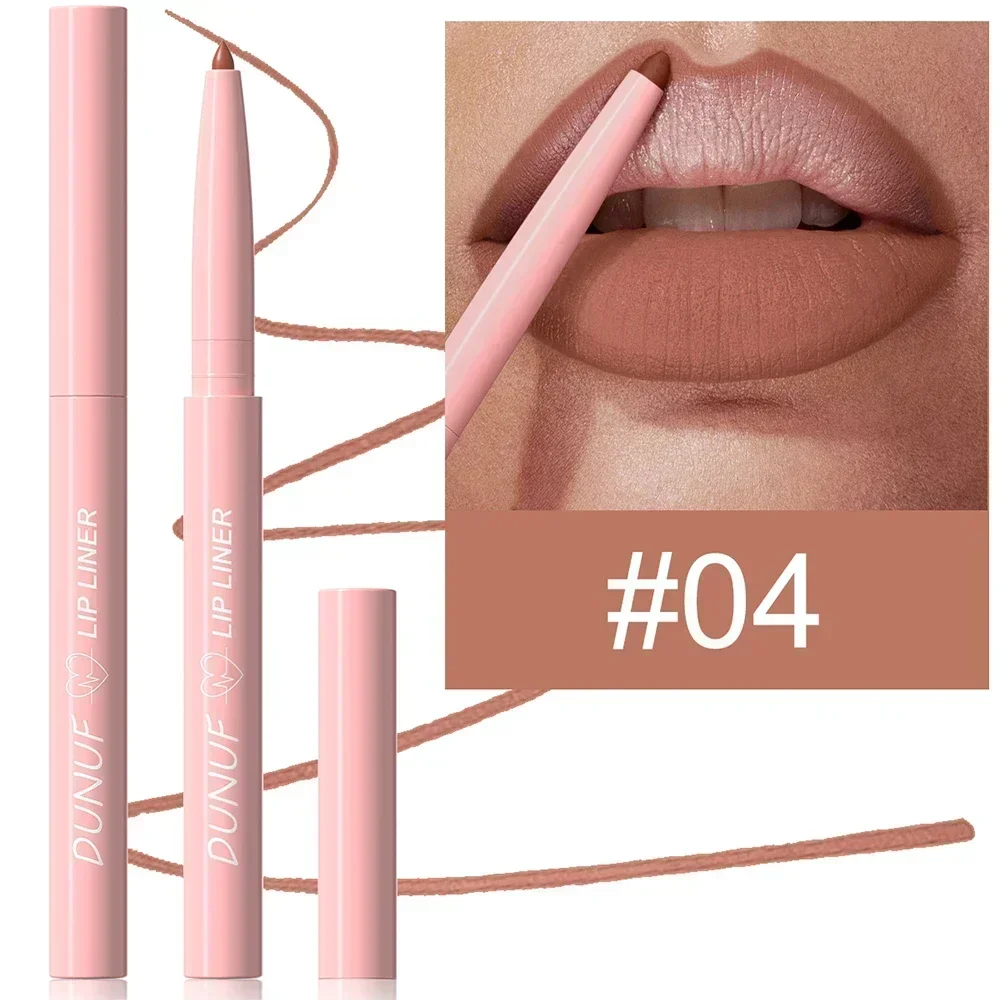 1Pc Tapered Nib Lip Liner Pencil Matte Plumping Lip Stain Lasting Waterproof Fine Lipstick Slim Lip Outline Contour Make Up Pink
