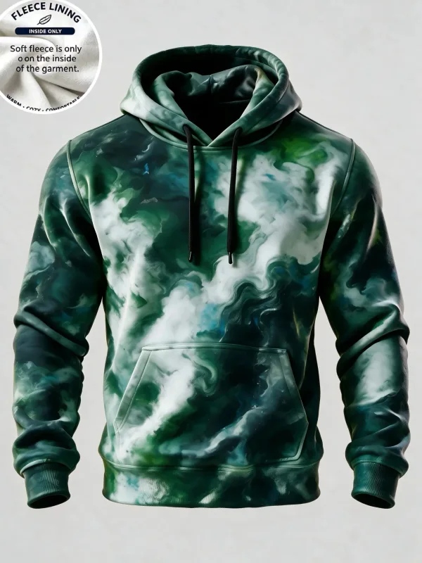 3D Print Fleece Hoodie Blue Spiral Grid Optical Illusion Pullover Long Sleeve Kangaroo Pocket Casual Sweatshirt Tops — image 5