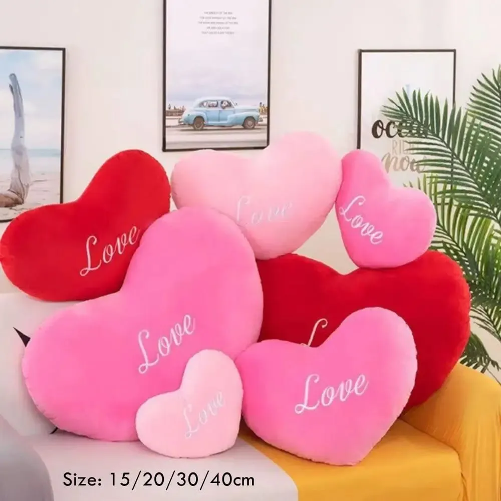 New Heart Shape Heart Plush Pillow Pink Color Valentines gift Soft Pillow Red Color Stuffed Pillow Home Decorative — image 7