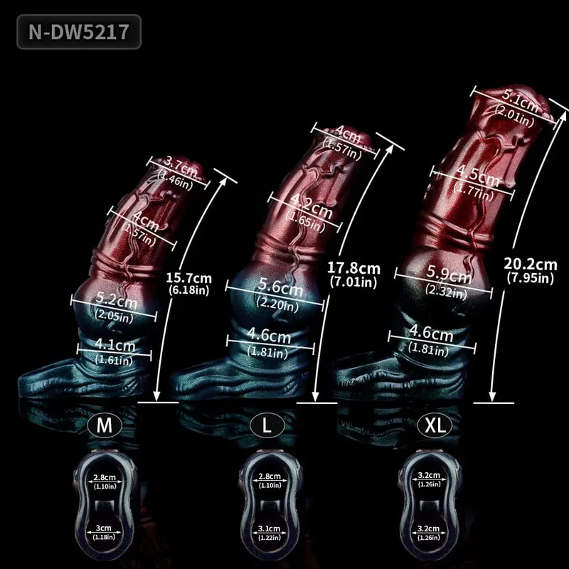 Large Horse And Wolf Penis Sleeve Closed Cock Sheath Sex Toy For Men Penis Enlargement Delay Ejaculating M L XL Size