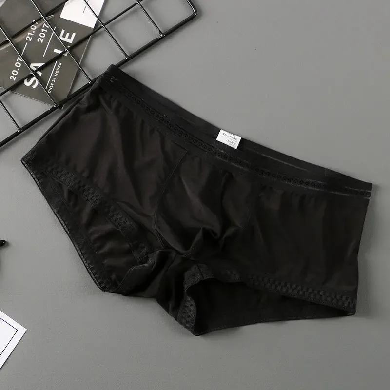 Hot Selling Ijs Zijde Heren Ondergoed Naadloze Transparante Boxershorts Ultradunne Ademende Comfortabele Slipje Onderbroek — image 5