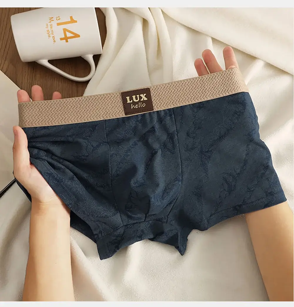 3 Buah/Bungkus 100% Katun Mewah Cetak Petinju Hombre 3D Mesh Bernapas Antibakteri Kantong Pakaian Dalam Nyaman Lembut Celana Dalam Pria — image 10