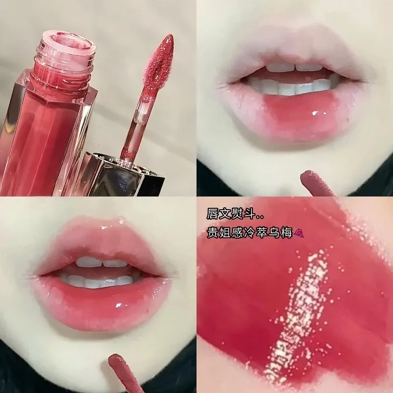 Ice Transparent Brown Lip Gloss Moisturizing Glossy Liquid Lipstick Water Light Glass Mirror Lip Glaze Long-lasting Beauty Lips — image 10