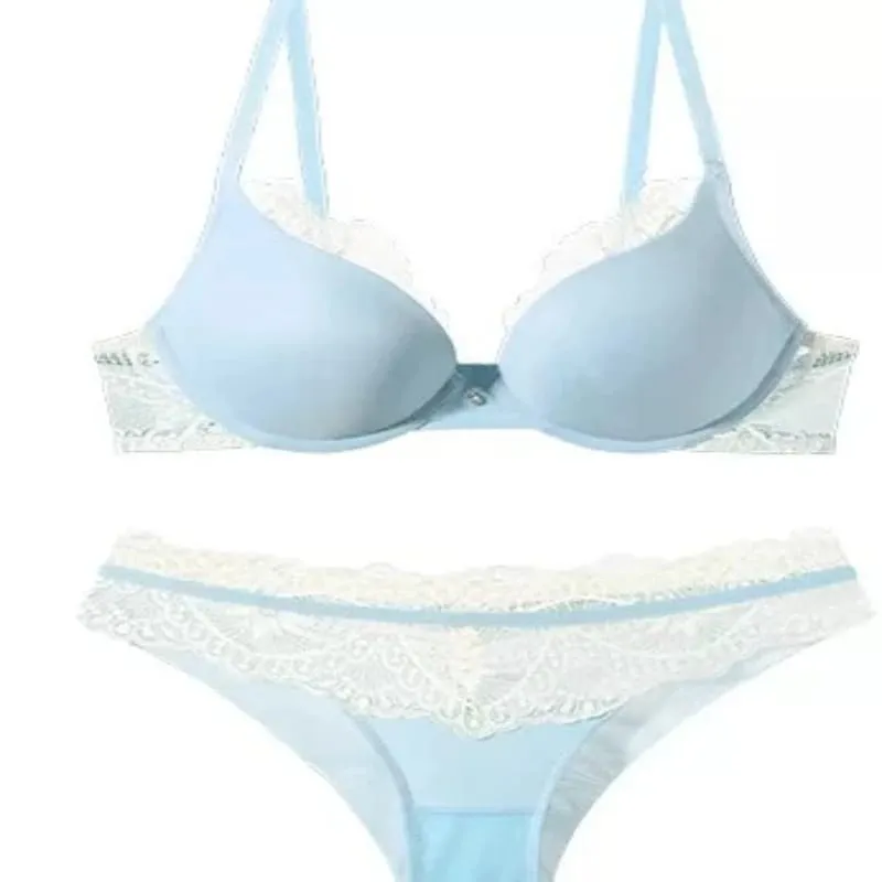 Ladies Lace Underwear Set Push Up Bra Anti Sagging Support Soft Underwire Lightweight Comfort Fashion Women Lingerie Set — image 2