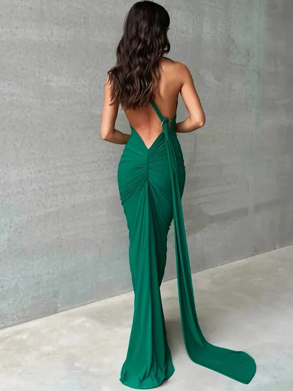 Hugcitar One Shoulder, ρυθμιζόμενο κασκόλ με ρολό, σέξι μάξι φόρεμα 2025, Κομψό γυναικείο φόρεμα Streetwear Y2K — image 15