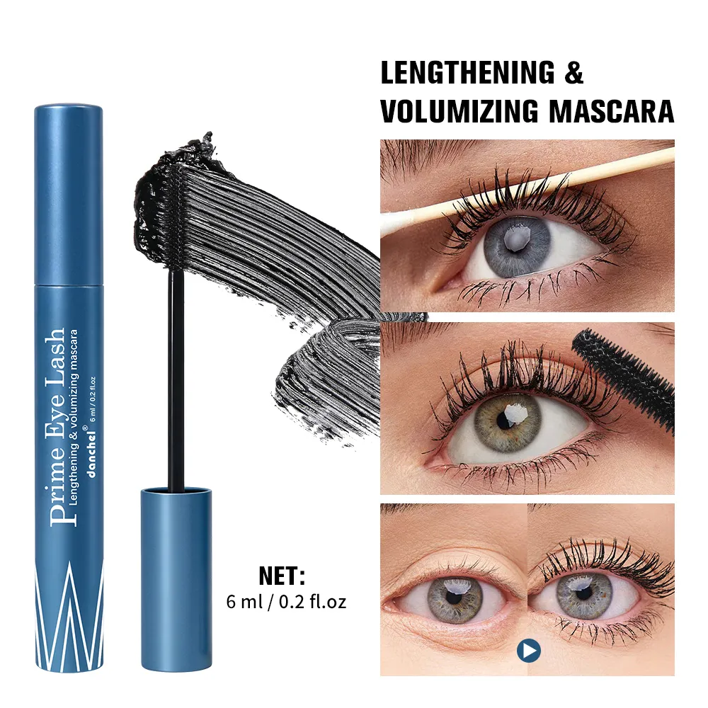 Mascara Hypoallergenic Waterproof Long Lasting Volume Curling No Smudge For Sensitive Eyes With Eyelash Curler Daily Eye Makeup