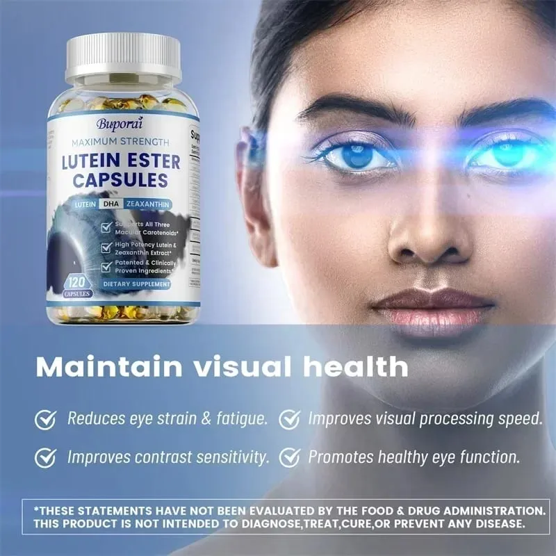 Cápsulas de éster de luteína - Apoiam a saúde ocular, mantêm a visão clara, aliviam a fadiga ocular, anti-oxidação, protegem contra os raios UV