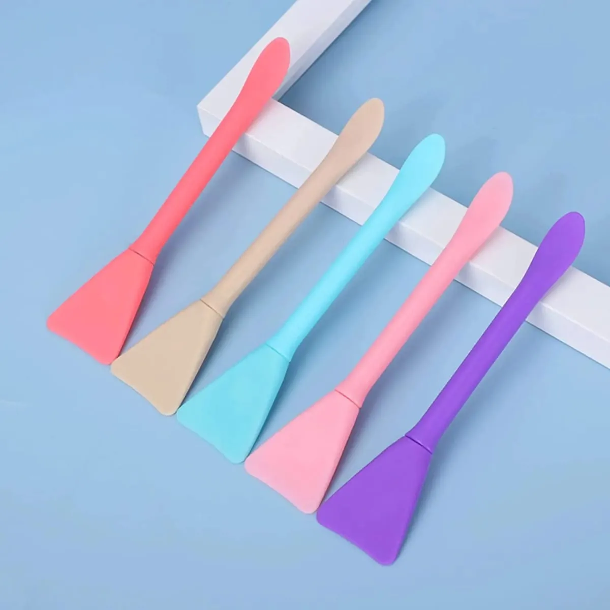 5 τμχ Βούρτσες μάσκας προσώπου σιλικόνης Spatula Applicator Skincare Spatula Lotion Κρέμα προσώπου Applicator Spa Εργαλεία μακιγιάζ — image 3