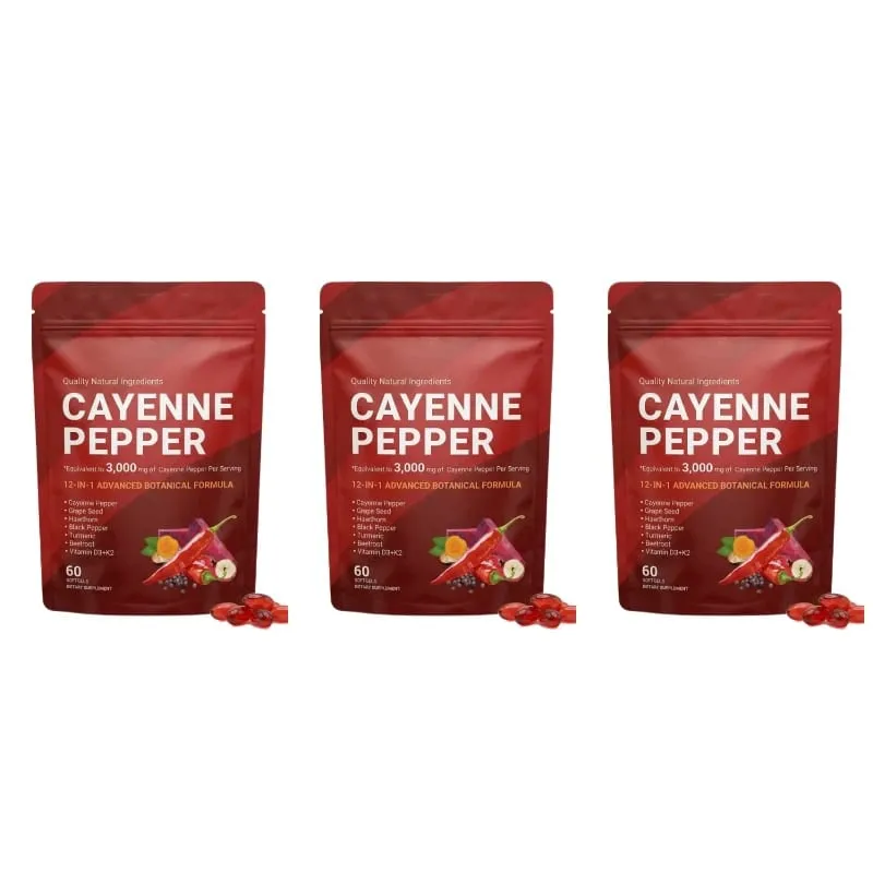 Cayenne Pepper Softgels Supplement with Grape Seed Beetroot Turmeric Vitamins D3 K2 Herbal Supports Leg Vein Blood Vessel Health — image 10