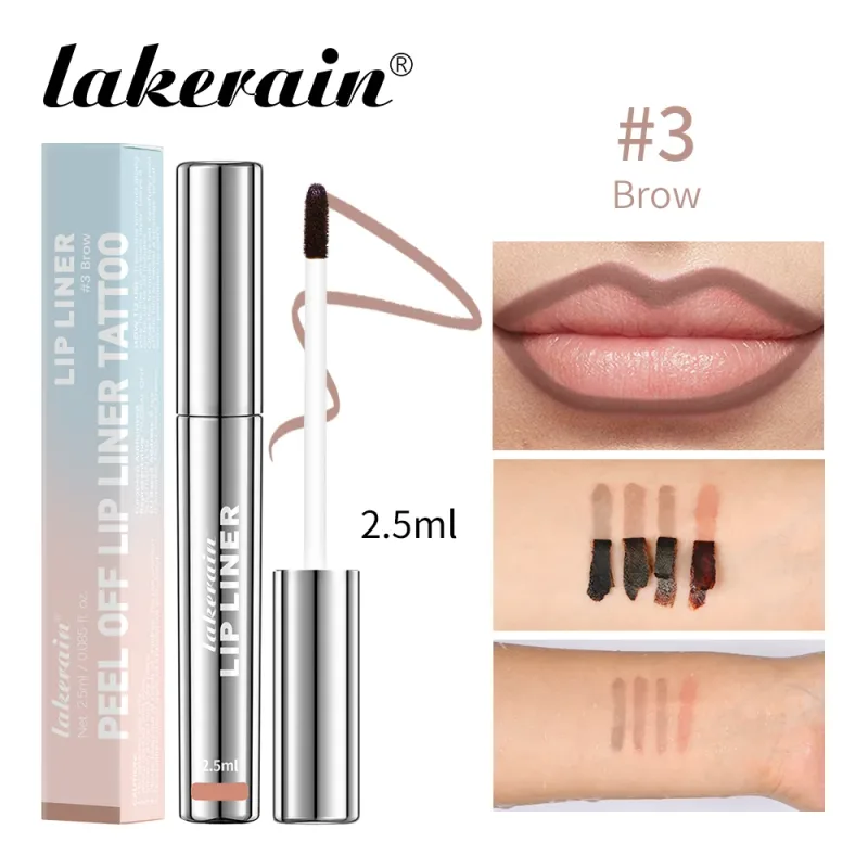 Delineador de labios resistente al agua, brillo de labios tipo tatuaje, resistente al agua, tinte de labios mate de larga duración, contorno marrón, cosmético para manchas de labios rasgados — image 13