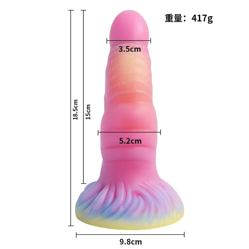 Plugue anal realista noturno brilhante, vibrador luminoso monstro dragão para mulheres e homens, plugue anal sexy em forma de cachorro, brinquedo sexual para casais — image 16