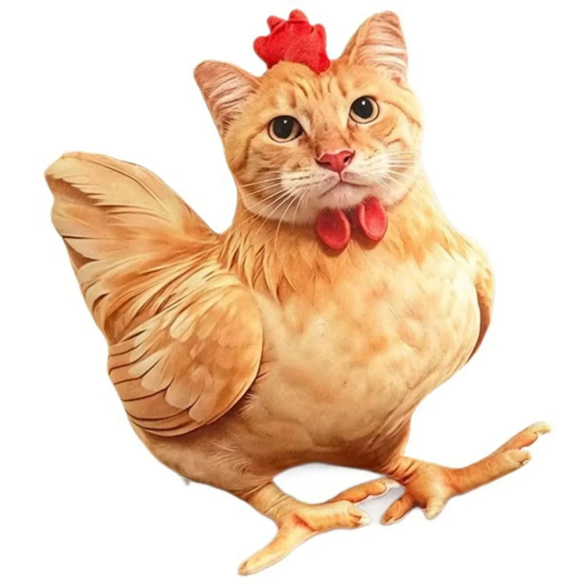 Chat poulet drôle nouveauté doux en peluche oreiller mignon Animal en peluche canapé coussin 3D Orange Tabby chaton poupée