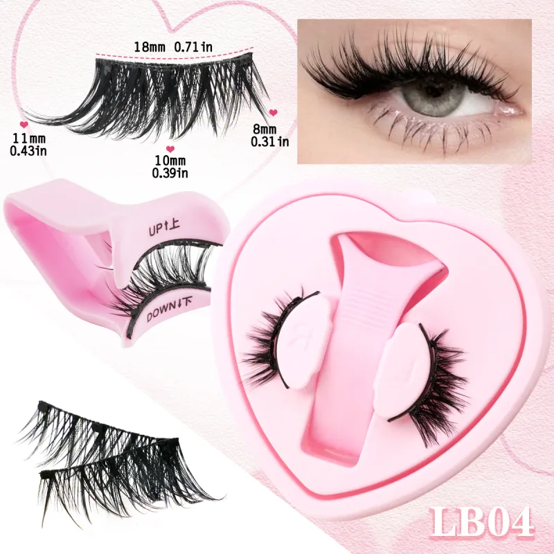 Magnetic Eyelashes 1Pair No Glue Needed 3D Natural Wispy Fake Lashes With Clip Reusable Women Beauty Eye Makeup