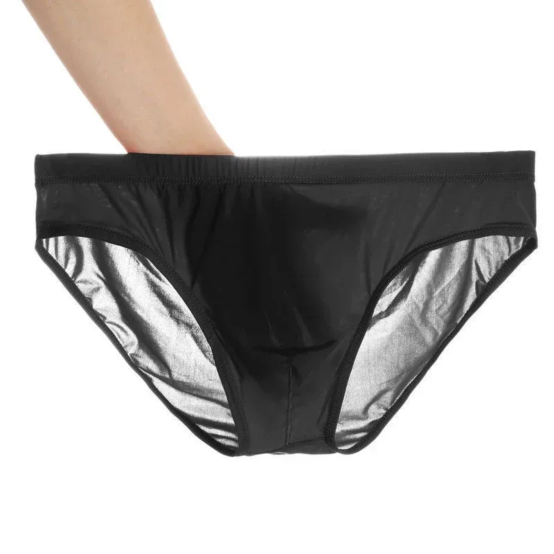 2PCS 울트라 얇은 얼음 실크 팬티 남자 플러스 사이즈 M-4XL 솔리드 컬러 청소년 반투명 낮은 허리 통기성 섹시한 남성 팬티 — image 3