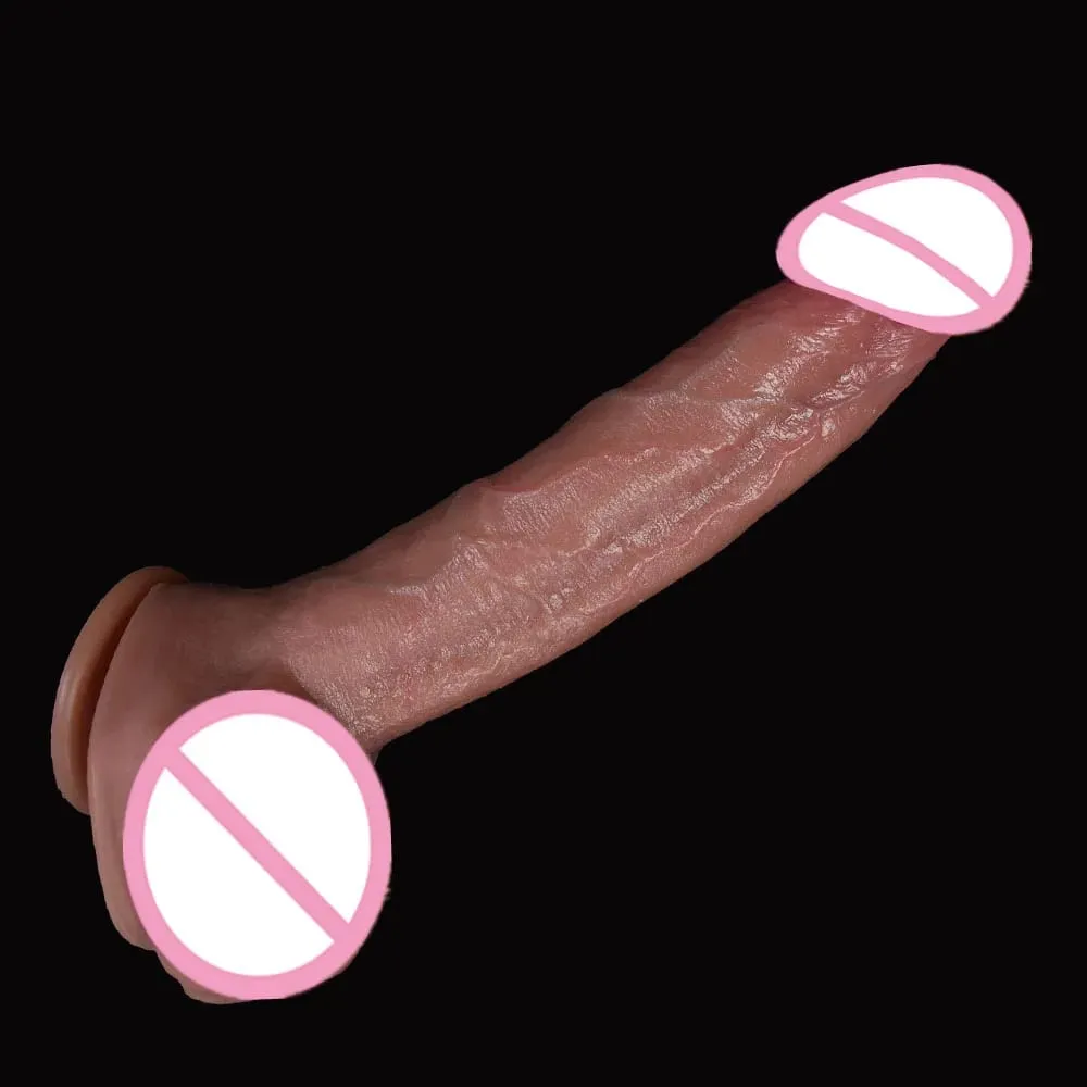 Ruddy Glans Erect Dildo Blød Hud Stor Penis Billig Kvindelig Masturbator Voksen Strapon Sugekop Analsex legetøj til Kvinder Massager — image 4